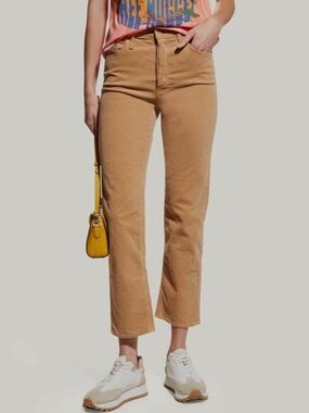 MOTHER The Tomcat Ankle Hopscotch Corduroy Jeans in Cafe Spice Size 28